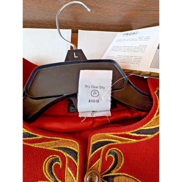 NWT BOB MACKIE WEARABLE ART Women's Burnt Orange Embroidered Jacket Sz LRG - Picture 7 of 7